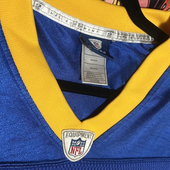 NFL Los Angeles Rams On Field Equipment Blue Yellow Home Throwback Jersey XL - Picture 3 of 5